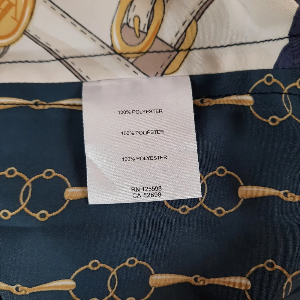 Adrienne Vittadini Horsebit Belt Rope Print Top - Picture 4 of 8
